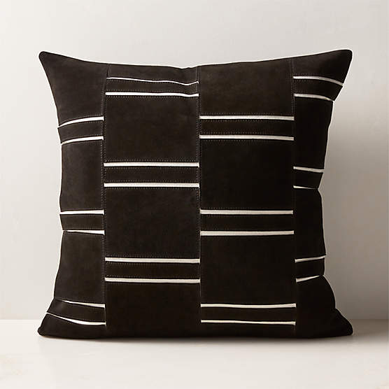 Keene Black Suede Throw Pillow Cover 20''x20"