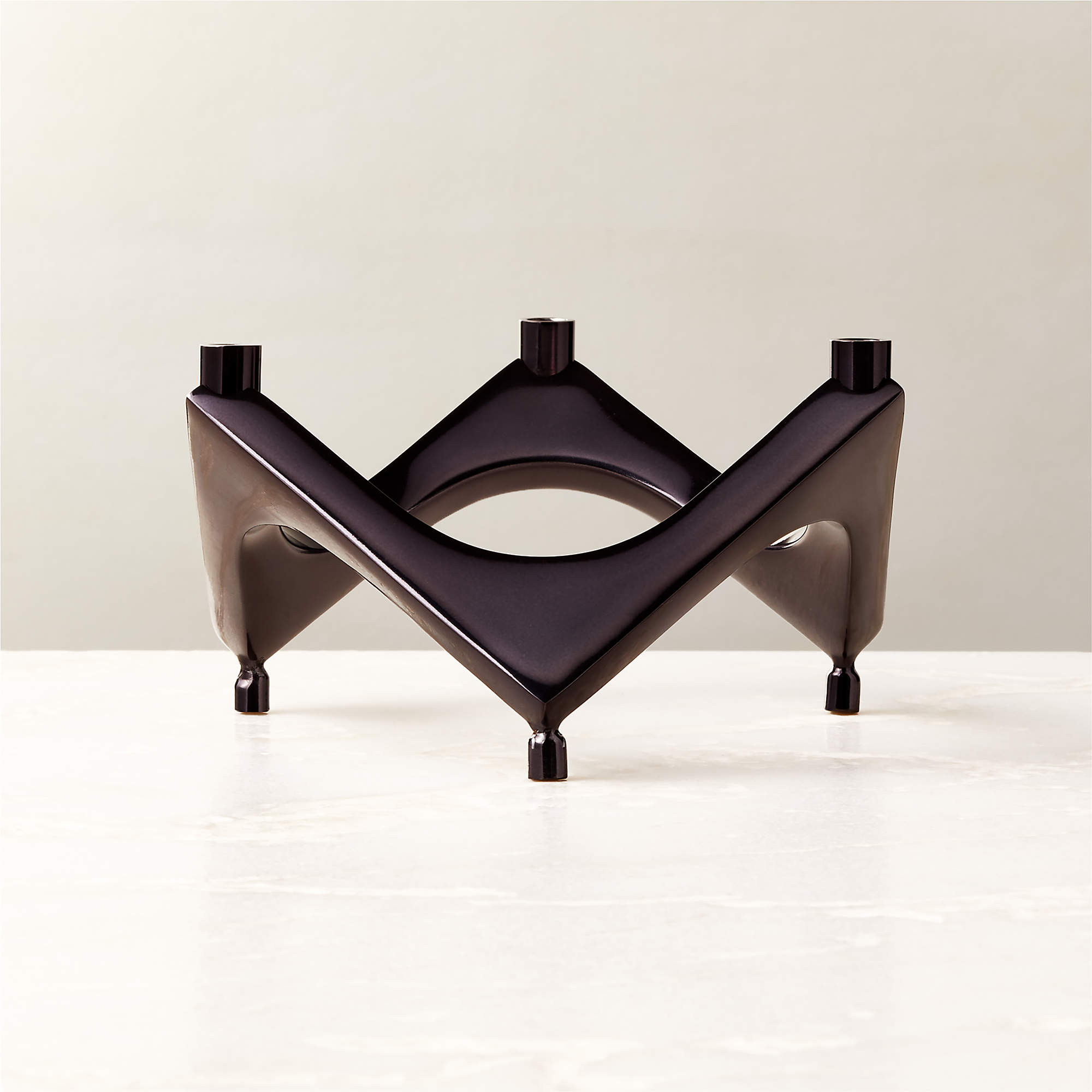 Kepler Black Multi Taper Candle Holder CB2