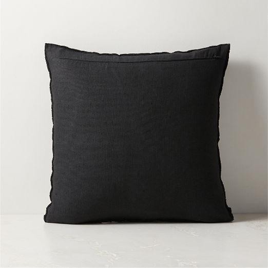 Kerro Black Woven Suede Throw Pillow with Down-Alternative Insert 18"