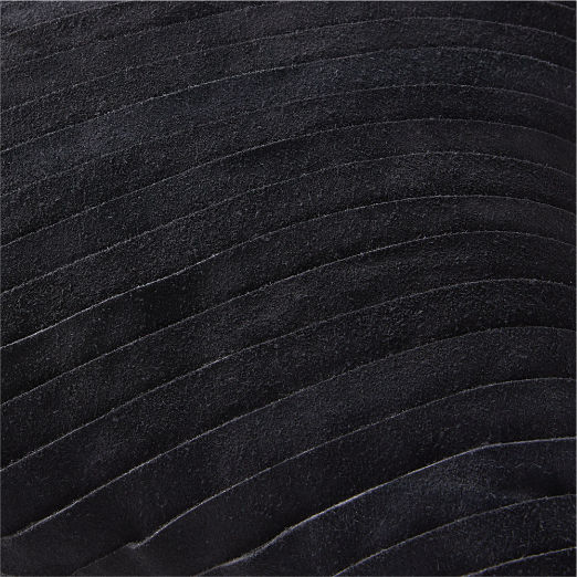 Kerro Black Woven Suede Throw Pillow with Down-Alternative Insert 18"x18"