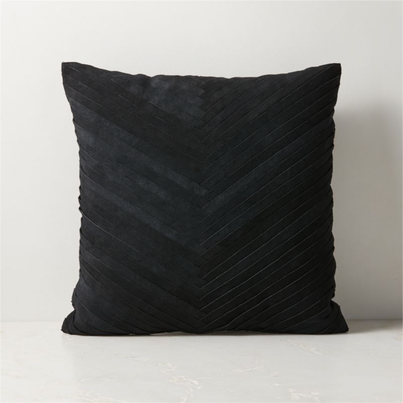 Kerro Black Woven Suede Throw Pillow with Down Alternative Insert 18 Reviews CB2 Canada