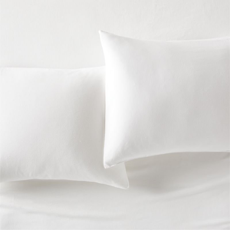 View Keyne TENCEL™ Lyocell Linen-Blend White King Pillowcases Set of 2 details