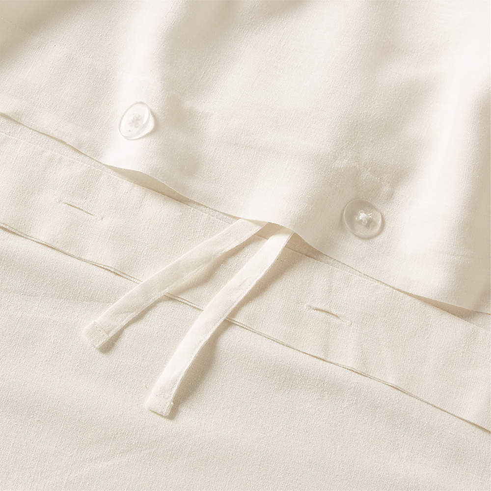 Keyne TENCEL™ Lyocell Linen-Blend White Full/Queen Duvet Cover