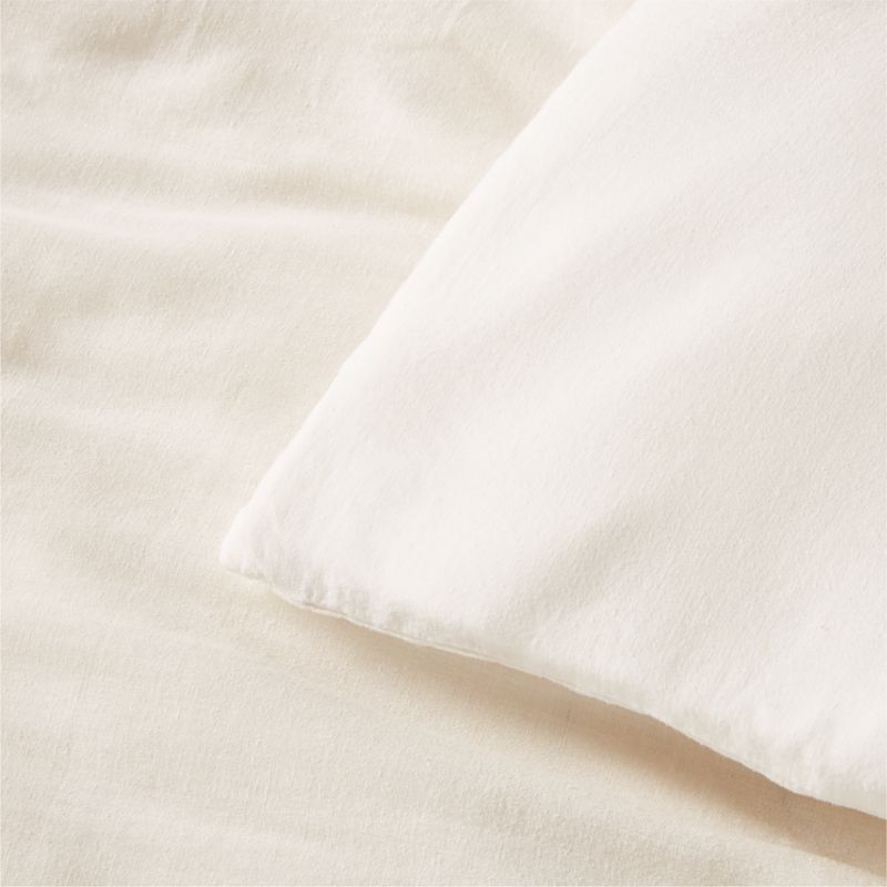 Keyne TENCEL Lyocell Linen-Blend White Full/Queen Duvet Cover | CB2