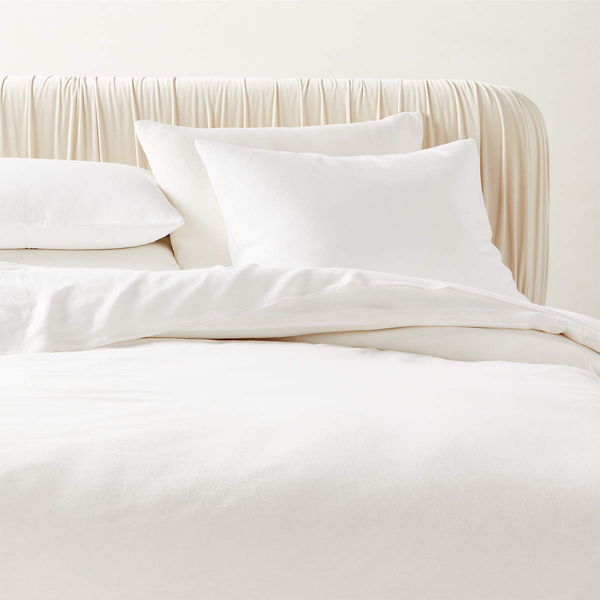 Keyne TENCEL Lyocell LinenBlend White Full/Queen Duvet Cover CB2