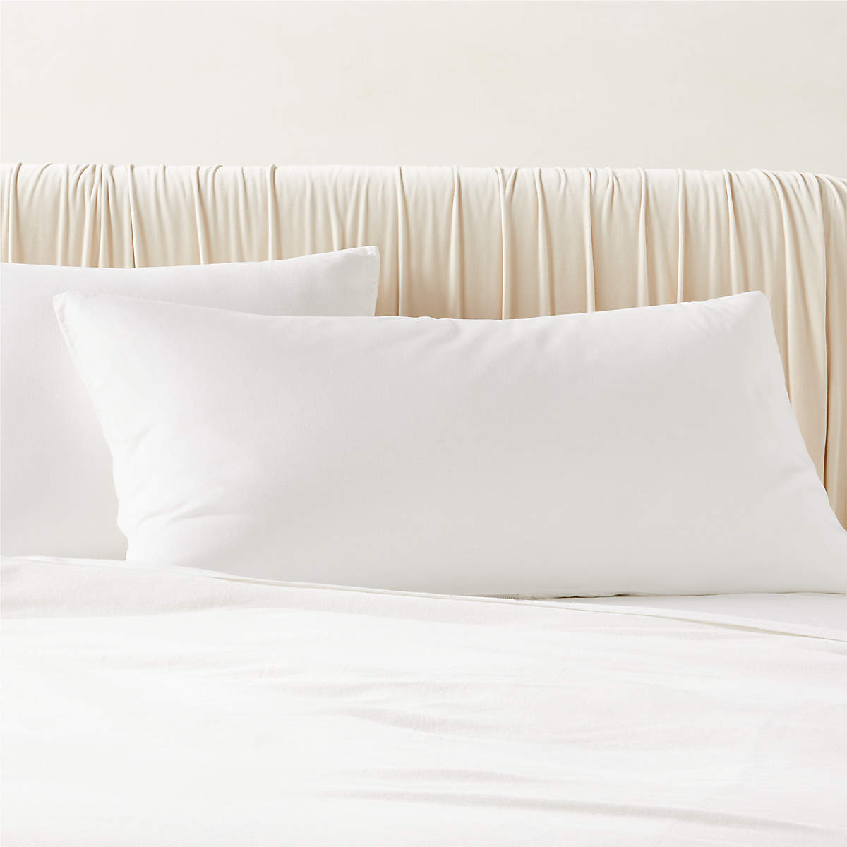 Keyne TENCEL Lyocell LinenBlend White King Pillow Shams Set of 2 CB2