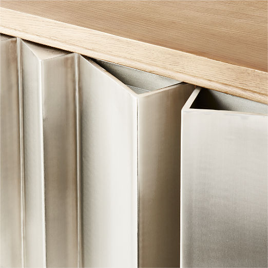 Kibo 83" Steel and Oak Wood Media Console by Kravitz Design
