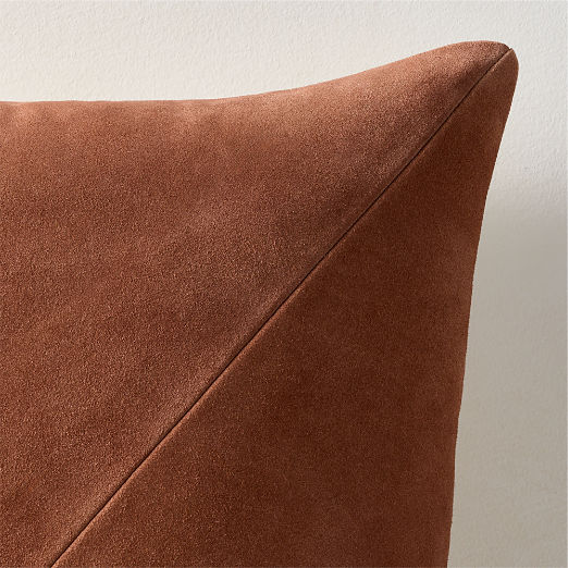 Killian Sienna Brown Suede Throw Pillow 23"x23"