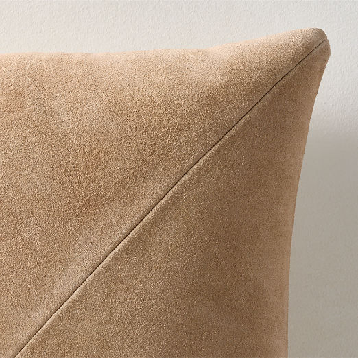 Killian Taupe Suede Throw Pillow 23"x23"