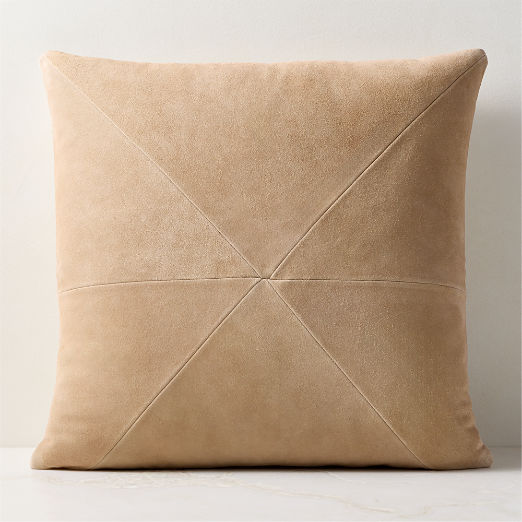 Killian Taupe Suede Throw Pillow 23"x23"