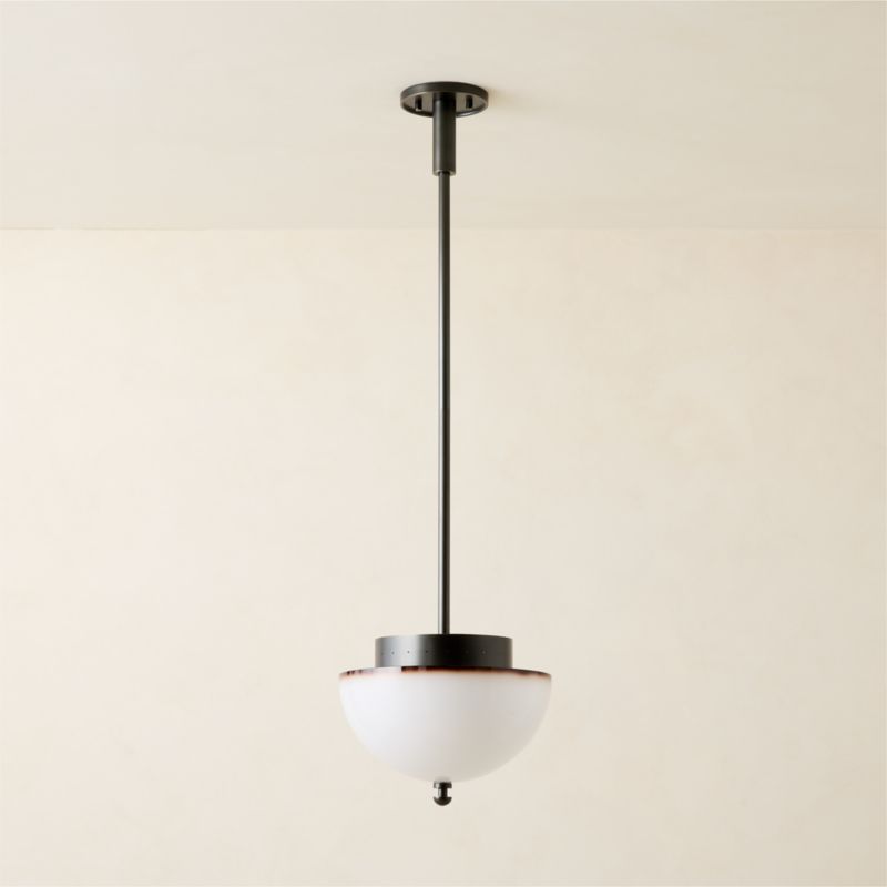 Kiltane Blackened Bronze And Glass Pendant Light 11" - image 6 of 7