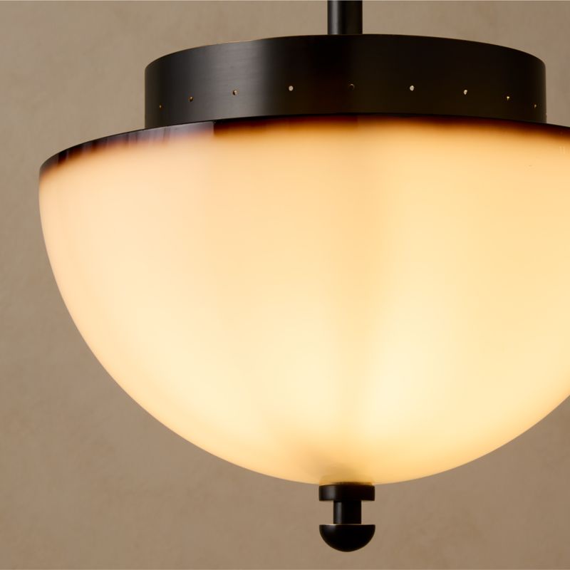 Kiltane Blackened Bronze And Glass Pendant Light 11" - image 4 of 7