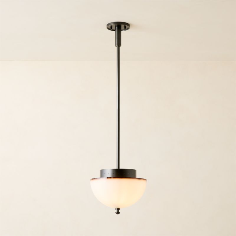 Kiltane Blackened Bronze And Glass Pendant Light 11" - image 5 of 7