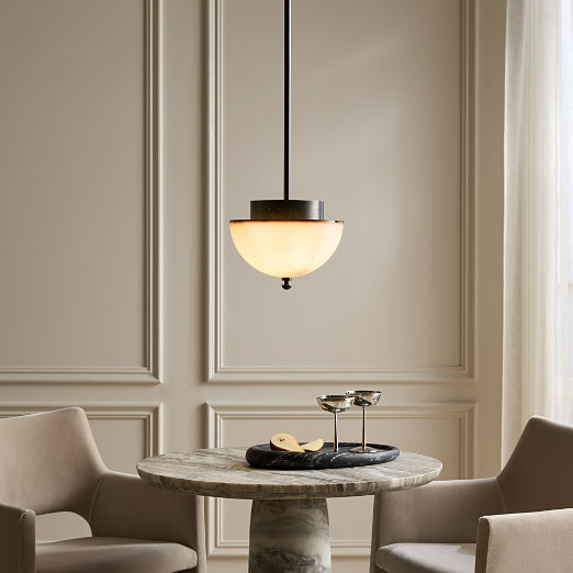 Kiltane Blackened Bronze And Glass Pendant Light 11"