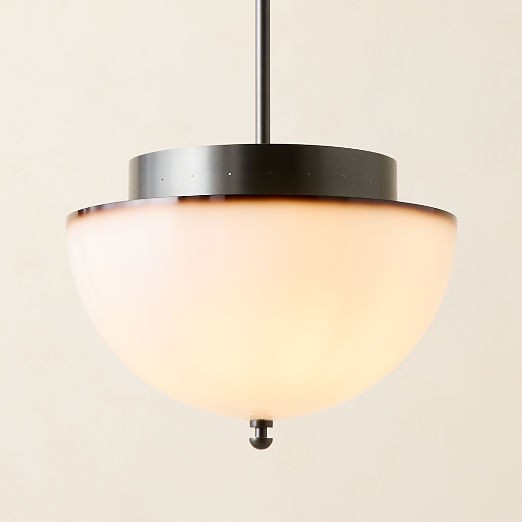 Kiltane Blackened Bronze And Glass Pendant Light 16"
