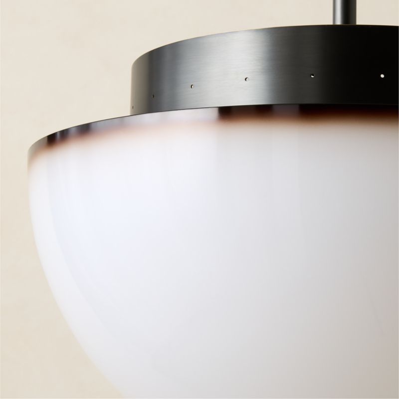 Kiltane Blackened Bronze And Glass Pendant Light 16" - image 3 of 7