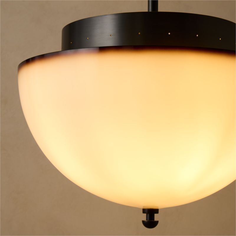 Kiltane Blackened Bronze And Glass Pendant Light 16" - image 4 of 7