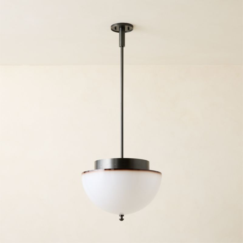 Kiltane Blackened Bronze And Glass Pendant Light 16" - image 6 of 7