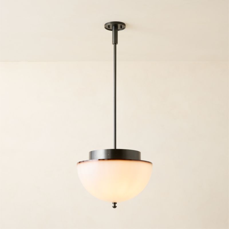 Kiltane Blackened Bronze And Glass Pendant Light 16" - image 5 of 7