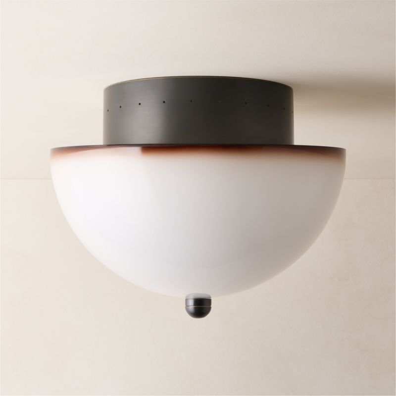 Kiltane Blackened Bronze And Glass Flush Mount - image 4 of 5