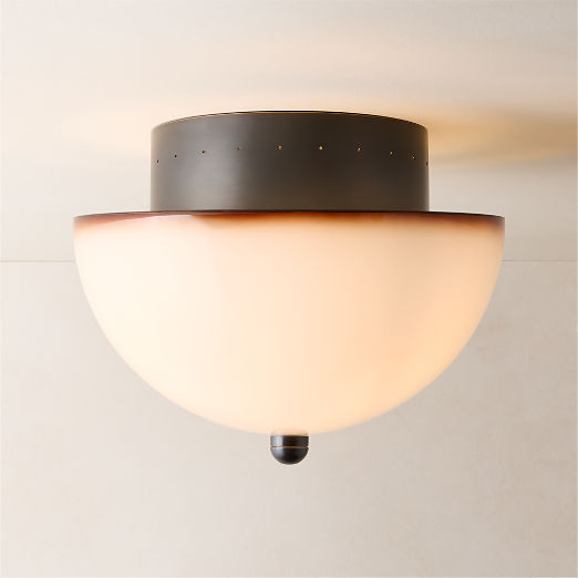 Kiltane Blackened Bronze And Glass Flush Mount