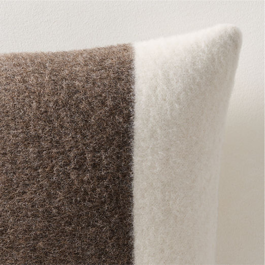 Kimura Taupe and Black Striped Alpaca Throw Pillow 20"x20" by Blacksaw