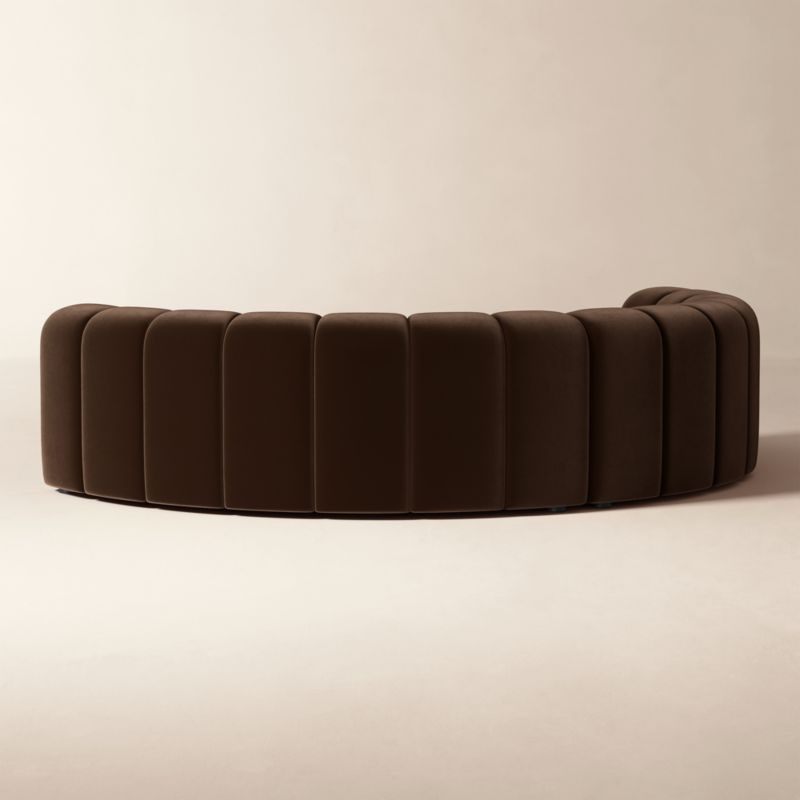 Kindred 2-Piece Brown Velvet Curved Sectional Sofa by Casa Dean by Swizz Beatz - image 3 of 5