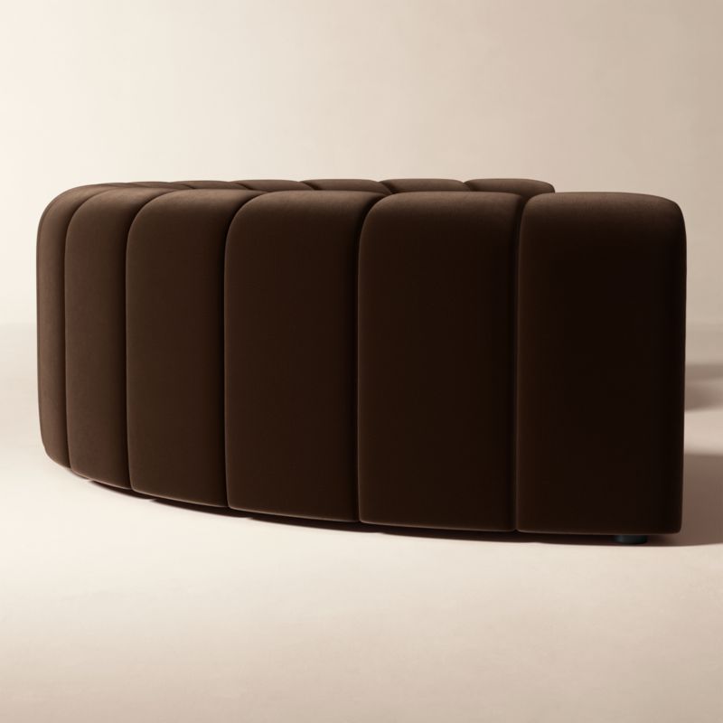 Kindred 2-Piece Brown Velvet Curved Sectional Sofa by Casa Dean by Swizz Beatz - image 2 of 5