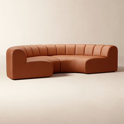 Kindred 2-Piece Leather Curved Sectional Sofa by Casa Dean by Swizz Beatz