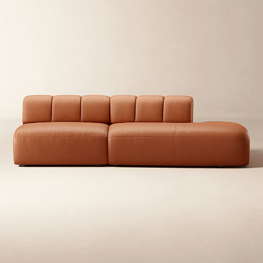 Kindred 2-Piece Leather Right-Arm Sectional Sofa by Casa Dean by Swizz Beatz
