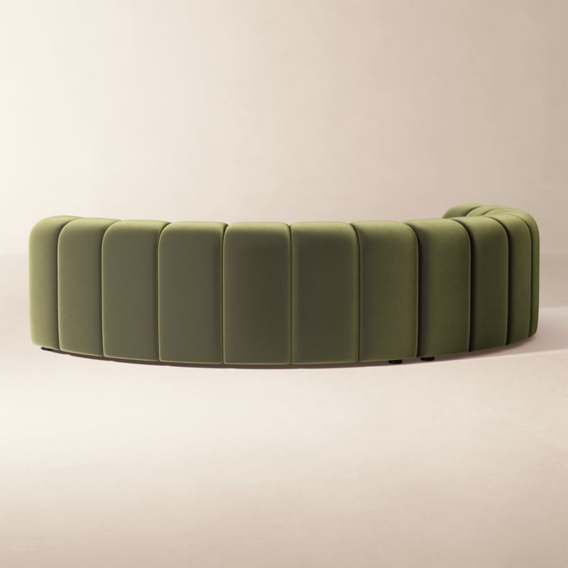 Kindred 2-Piece Olive Green Velvet Curved Sectional Sofa by Casa Dean by Swizz Beatz - image 4 of 8