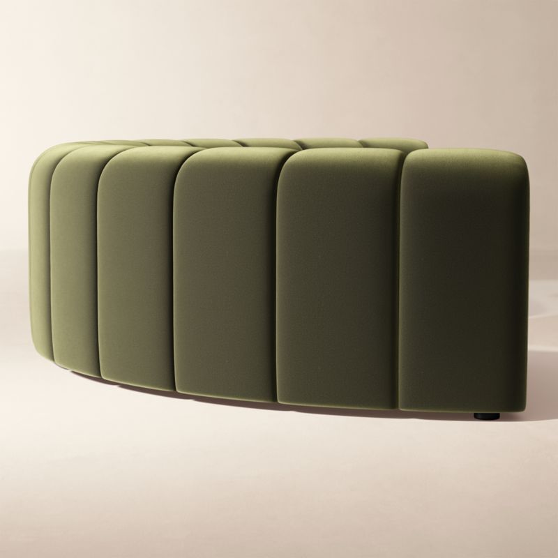 Kindred 2-Piece Olive Green Velvet Curved Sectional Sofa by Casa Dean by Swizz Beatz - image 3 of 8