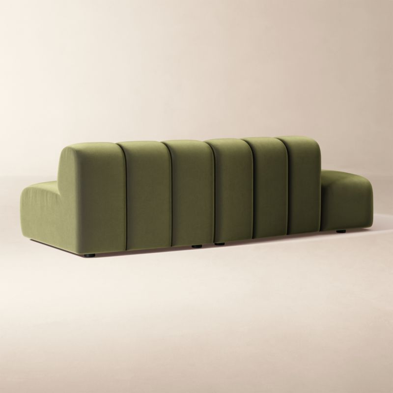 Kindred 2-Piece Olive Green Velvet Left-Arm Sectional Sofa by Casa Dean by Swizz Beatz - image 4 of 8