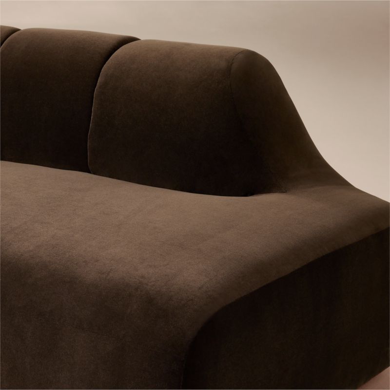 Kindred 3-Piece Brown Velvet Sectional Sofa by Casa Dean by Swizz Beatz - image 4 of 7