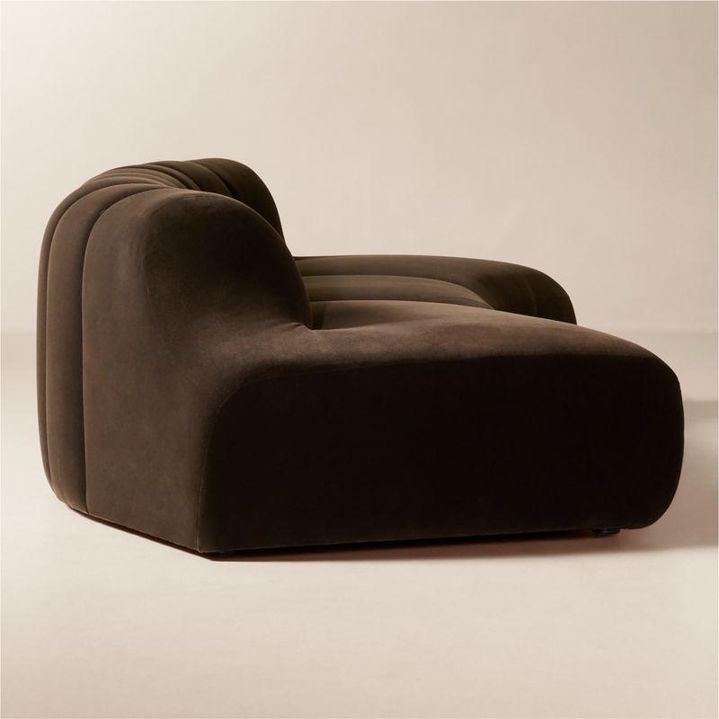 Kindred 3-Piece Brown Velvet Sectional Sofa by Casa Dean by Swizz Beatz - image 2 of 7