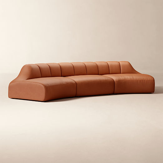 Kindred 3-Piece Leather Sectional Sofa by Casa Dean by Swizz Beatz