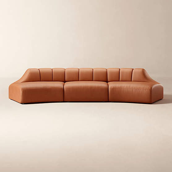 Kindred 3-Piece Leather Sectional Sofa by Casa Dean by Swizz Beatz