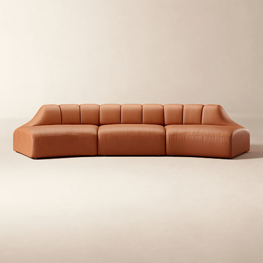 Kindred 3-Piece Leather Sectional Sofa by Casa Dean by Swizz Beatz
