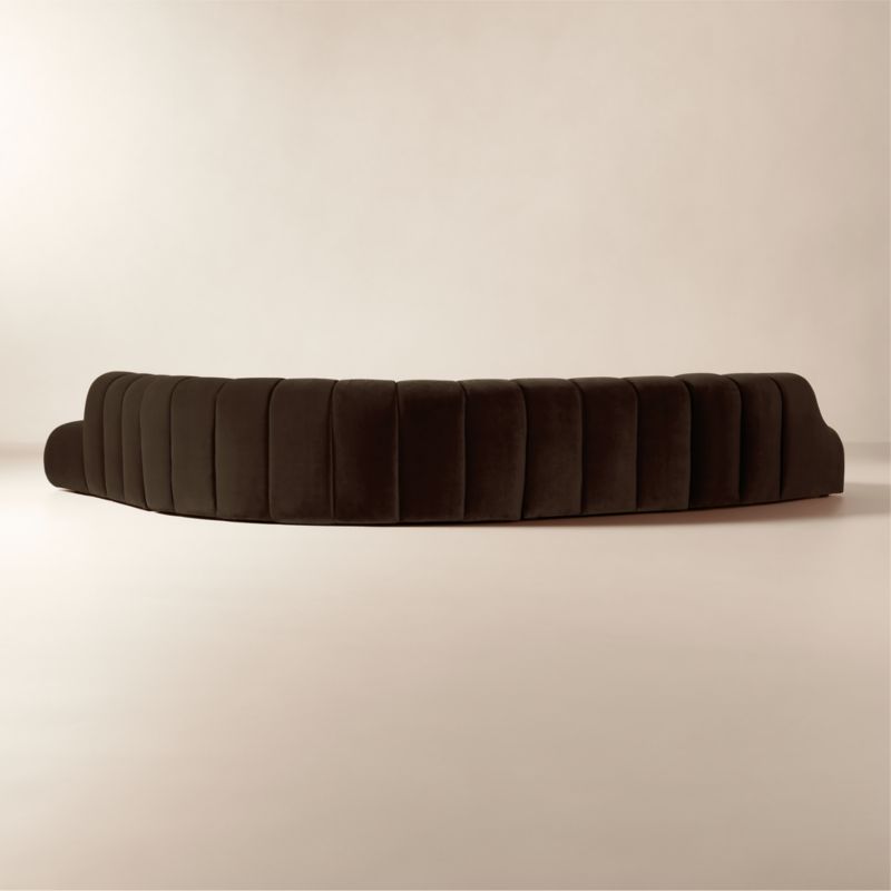 Kindred 4-Piece Brown Velvet Sectional Sofa with Left Arm End by Casa Dean by Swizz Beatz - image 3 of 7