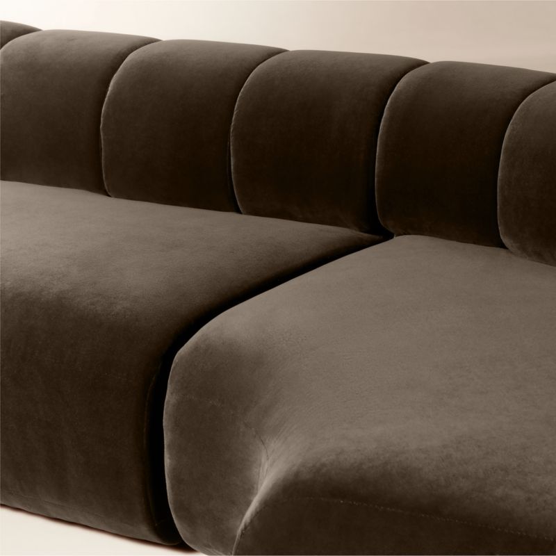 Kindred 4-Piece Brown Velvet Sectional Sofa with Left Arm End by Casa Dean by Swizz Beatz - image 5 of 7