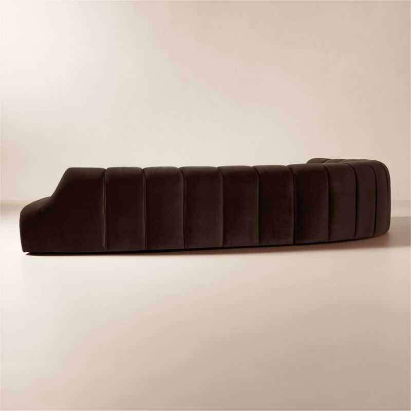 Kindred 4-Piece Brown Velvet Sectional Sofa with Right Arm End by Casa Dean by Swizz Beatz - image 3 of 7