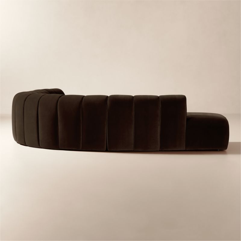 Kindred 4-Piece Brown Velvet Sectional Sofa with Right Arm End by Casa Dean by Swizz Beatz - image 2 of 7