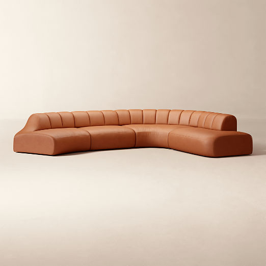 Kindred 4-Piece Leather Sectional Sofa with Left Arm End by Casa Dean by Swizz Beatz