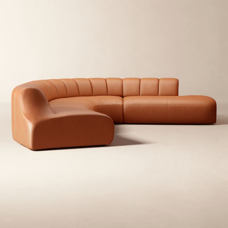 Kindred 4-Piece Leather Sectional Sofa with Left Arm End by Casa Dean by Swizz Beatz - image 3 of 5