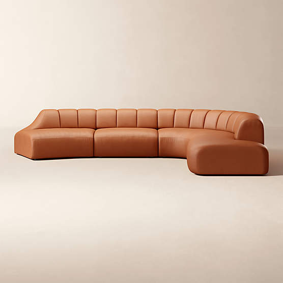 Kindred 4-Piece Leather Sectional Sofa with Left Arm End by Casa Dean by Swizz Beatz
