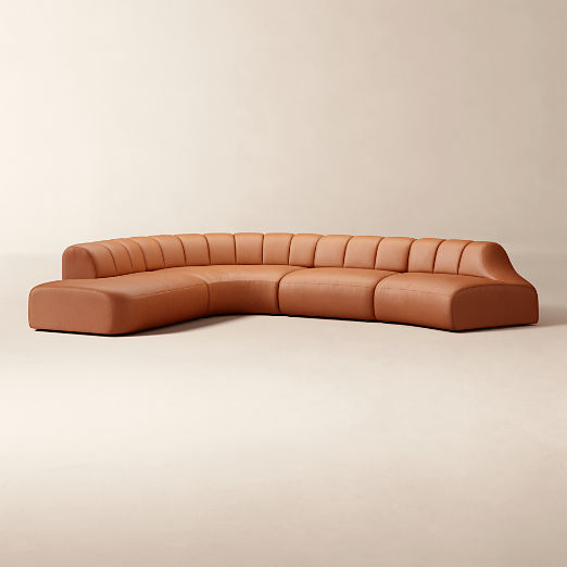 Kindred 4-Piece Leather Sectional Sofa with Right Arm End by Casa Dean by Swizz Beatz