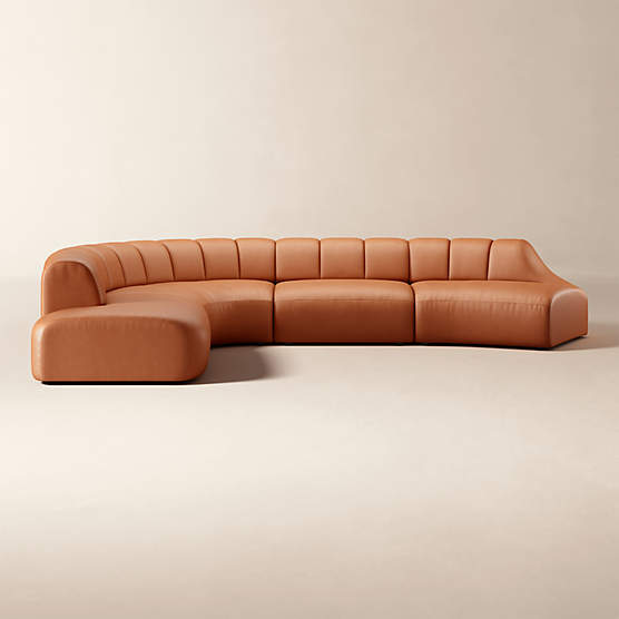 Kindred 4-Piece Leather Sectional Sofa with Right Arm End by Casa Dean by Swizz Beatz