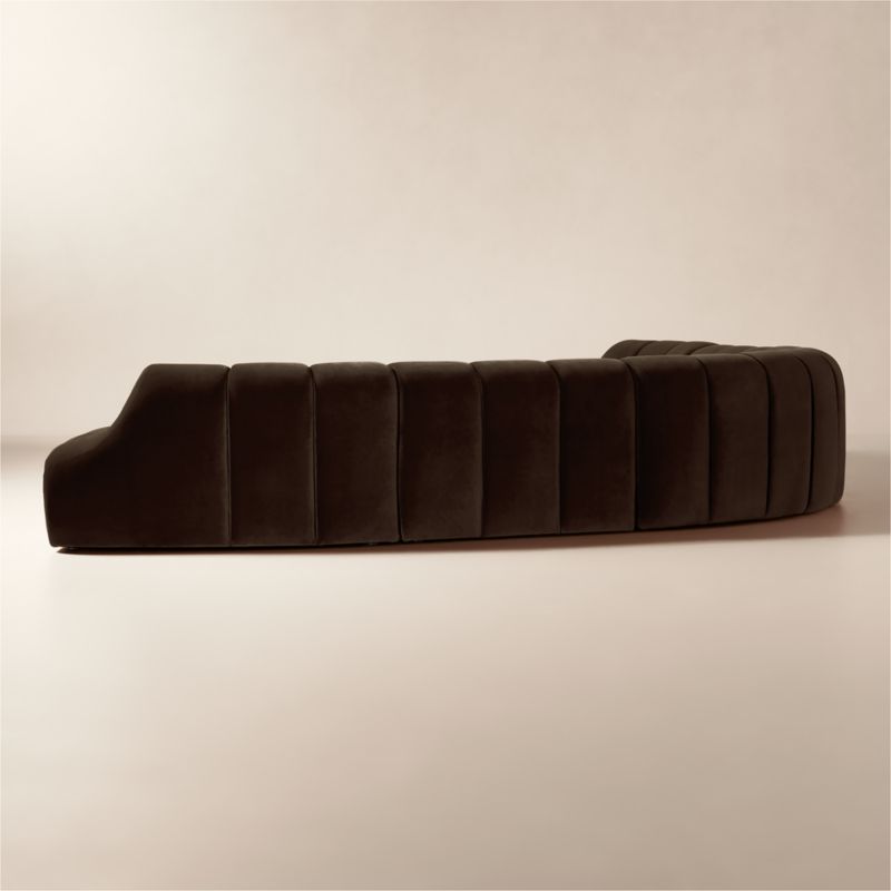 Kindred 5-Piece L-Shaped Brown Velvet Sectional Sofa by Casa Dean by Swizz Beatz - image 3 of 7