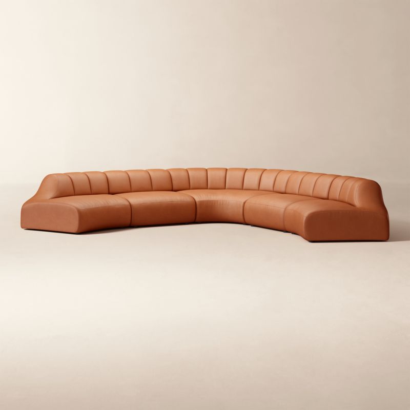 Kindred 5-Piece Leather L-Shaped Sectional Sofa by Casa Dean by Swizz Beatz - image 2 of 5