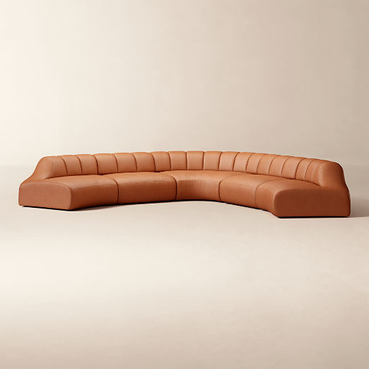Kindred 5-Piece Leather L-Shaped Sectional Sofa by Casa Dean by Swizz Beatz